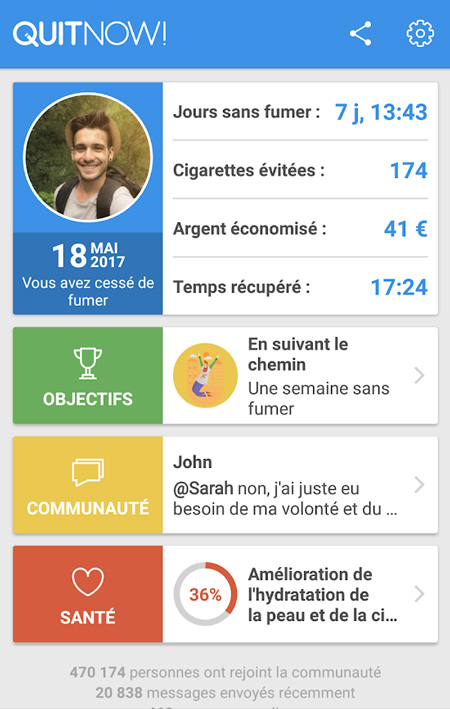 application pour arrêter de fumer
